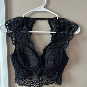 Black Lace Crop Top